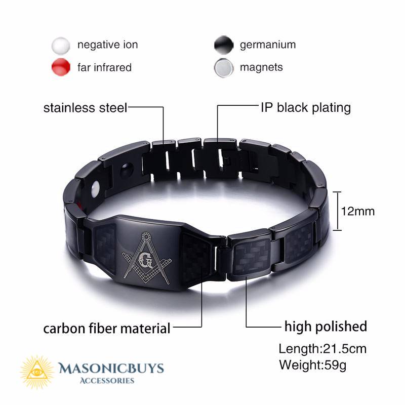4 in 1 Magnetic Therapy Healing Masonic Bracelet Masonic Bracelets