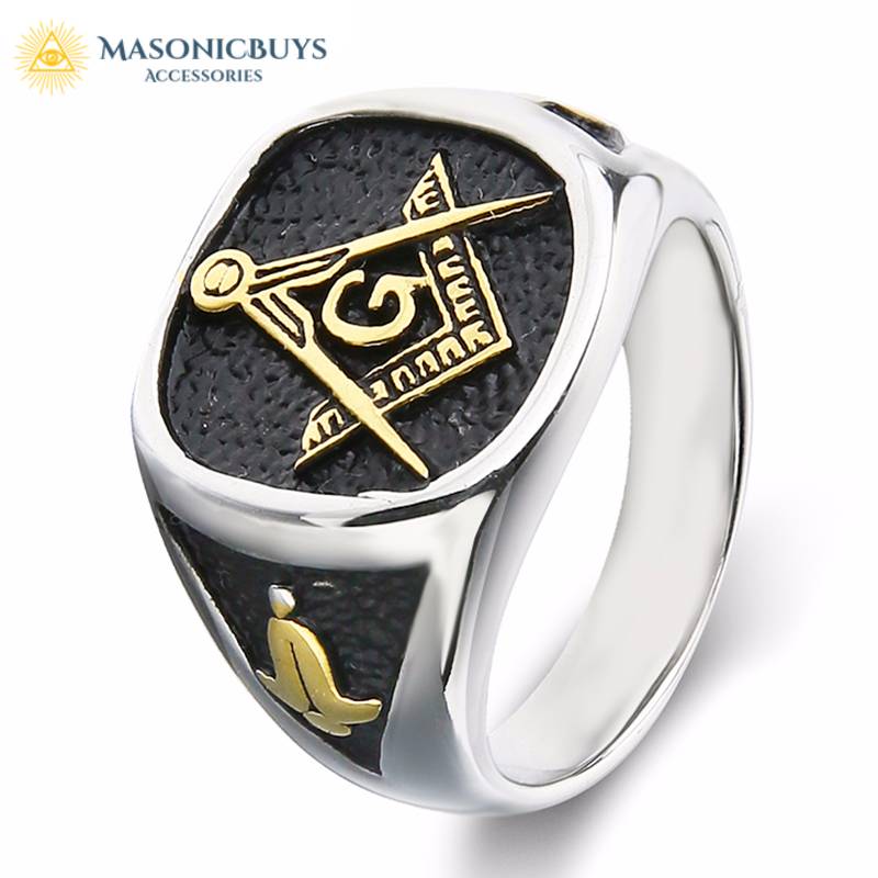 size 9 Freemason Stainless Steel Ring 
