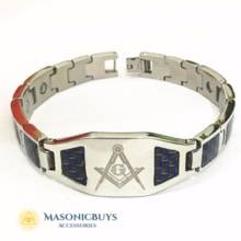 HOMLIFPER Adjustable Silicone Masonic Bracelet - Freemason Symbol Wristband For Men & Women