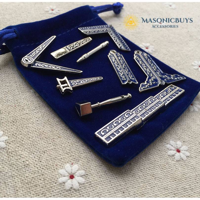 Classic Masonic Miniature Working Tool Set With Cloth Bag MasonicBuys