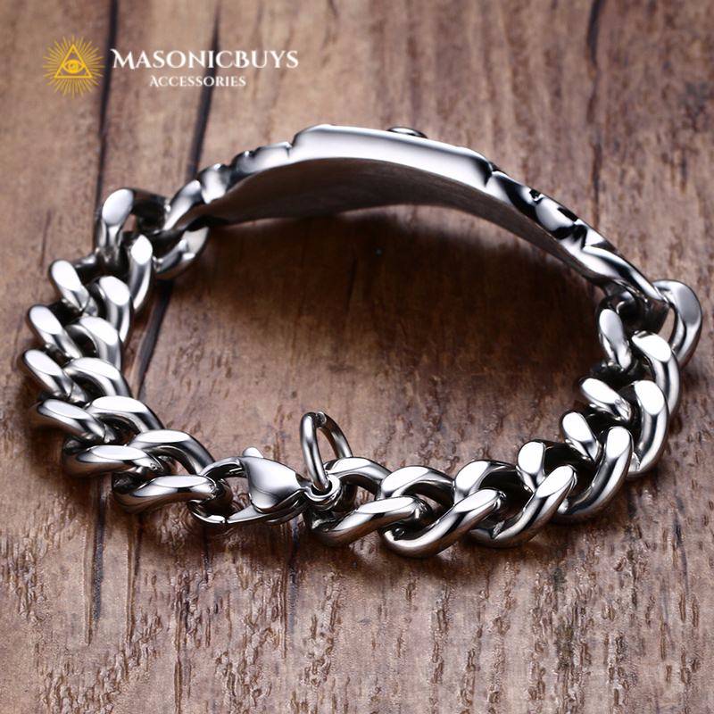 Stainless Steel Masonic Chain Bracelet | MasonicBuys