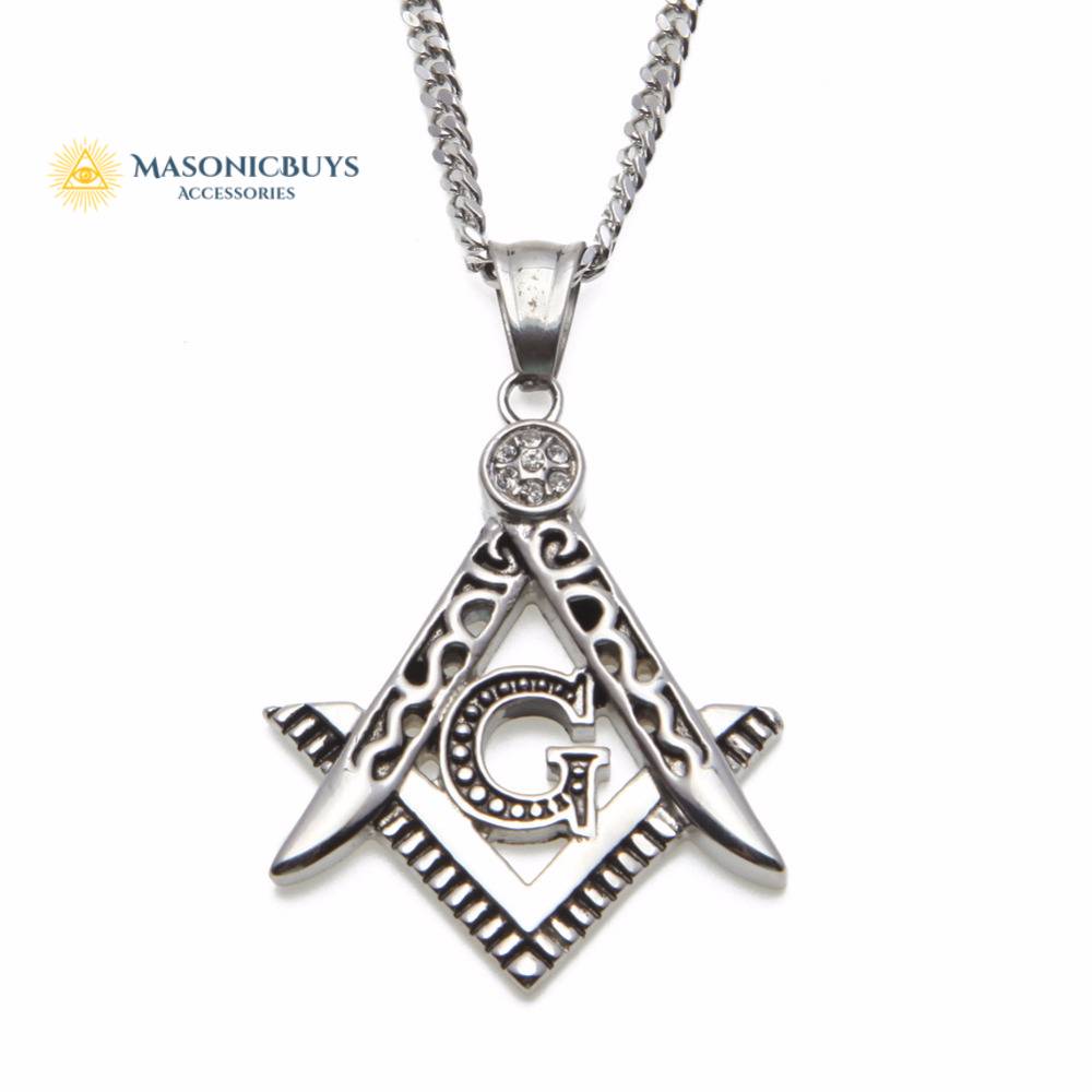 High Quality Gold / Silver Plated Necklace With Masonic Pendant ...