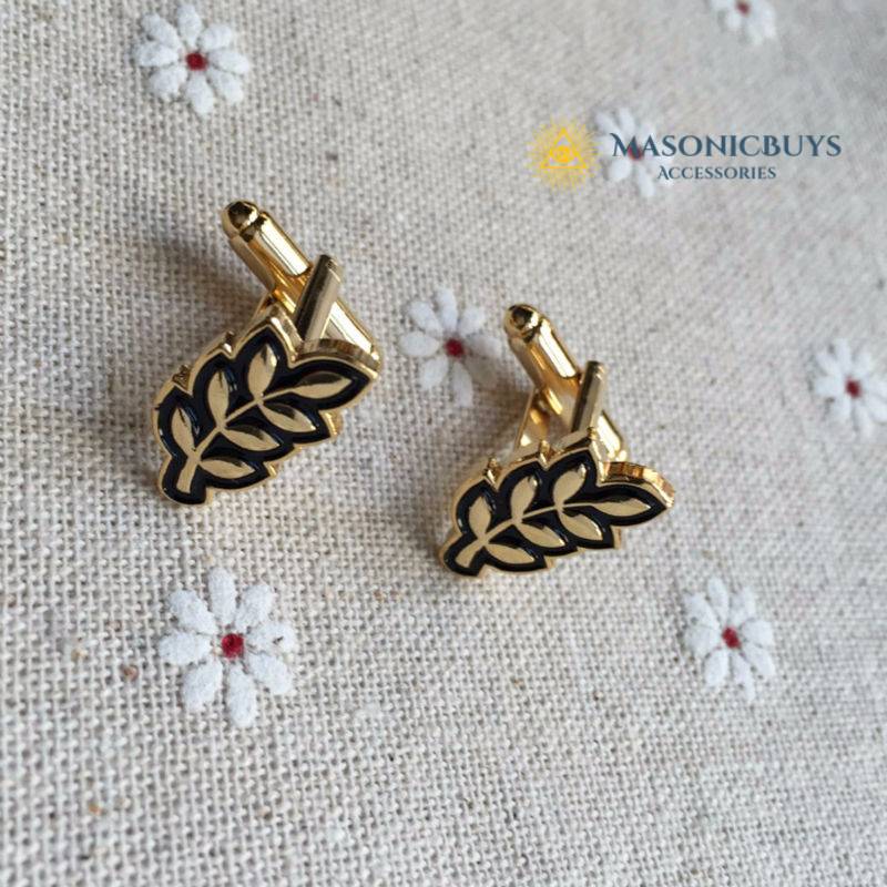 Masonic Cufflinks For Freemasons With Acacia Leaf Symbol MasonicBuys