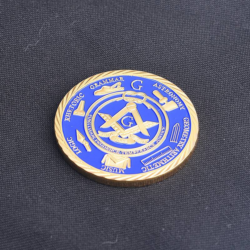 Gold Plated Colorful Masonic Coin | MasonicBuys