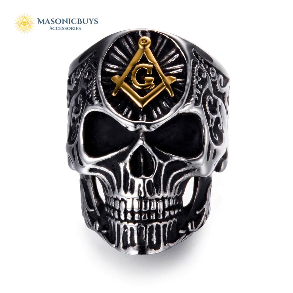 Stainless Steel Masonic Ring With The Skull | MasonicBuys