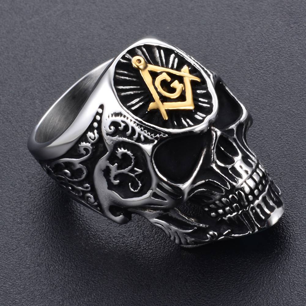 Stainless Steel Masonic Ring With The Skull MasonicBuys