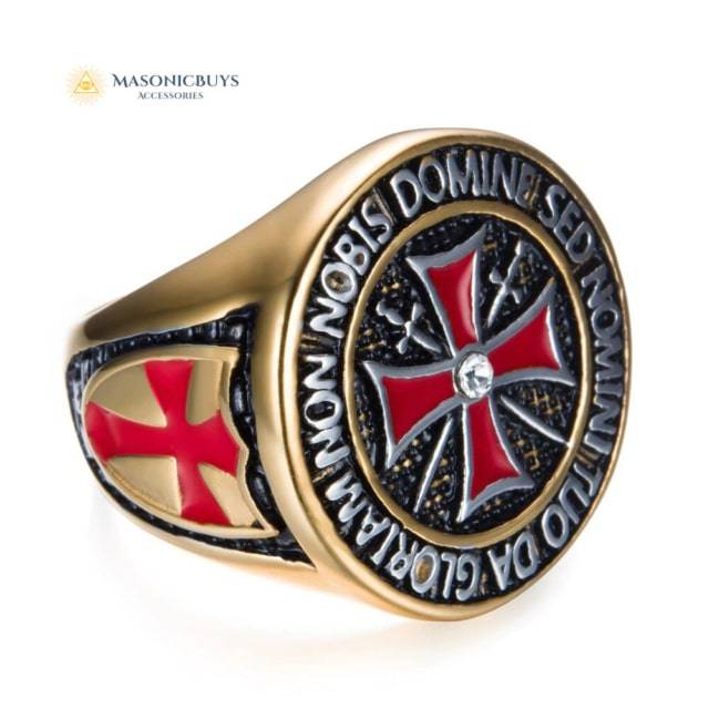 Knights Templar Masonic Ring With Cubic Zirconia | MasonicBuys