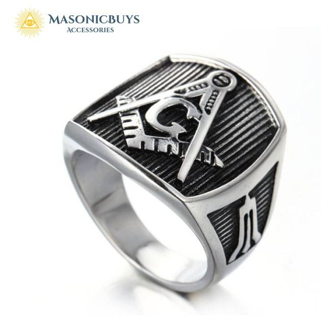 Classic Masonic Ring With Large Square & Compasses | MasonicBuys