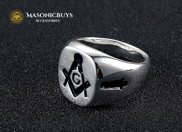 College Style Look Silver Color Stainless Steel Freemason Ring Masonic Rings Freemason S Jewelry For Free Masonry Member Free Masons Masonary Ring W Masonic Symbol Amazon Com