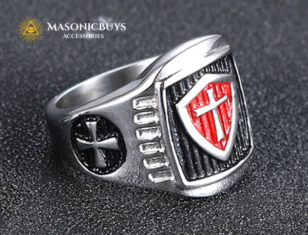 Knights Templar Masonic Ring, Stainless Steel | MasonicBuys