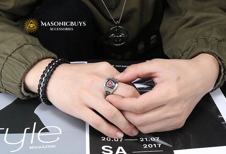 Knights Templar Masonic Ring, Stainless Steel Knights Templar Rings Masonic Rings