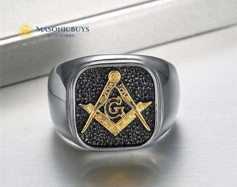 Trendy High Polished Stainless Steel Masonic Ring | MasonicBuys