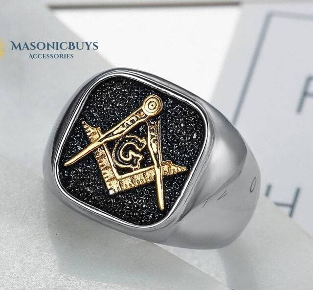 Trendy High Polished Stainless Steel Masonic Ring | MasonicBuys