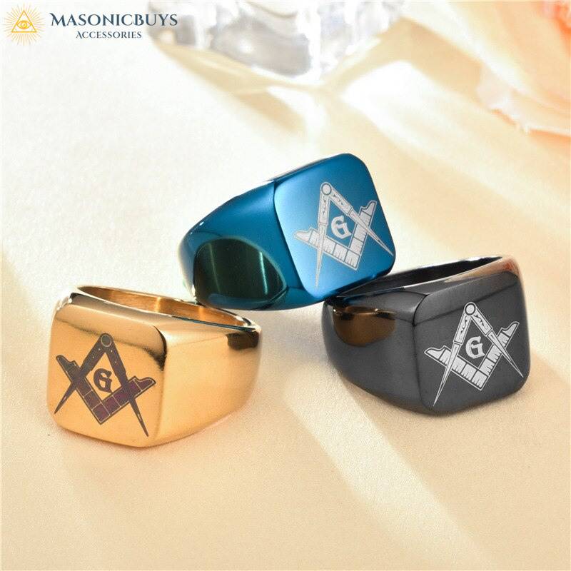 Unique Sky Blue Master Masonic Ring | MasonicBuys