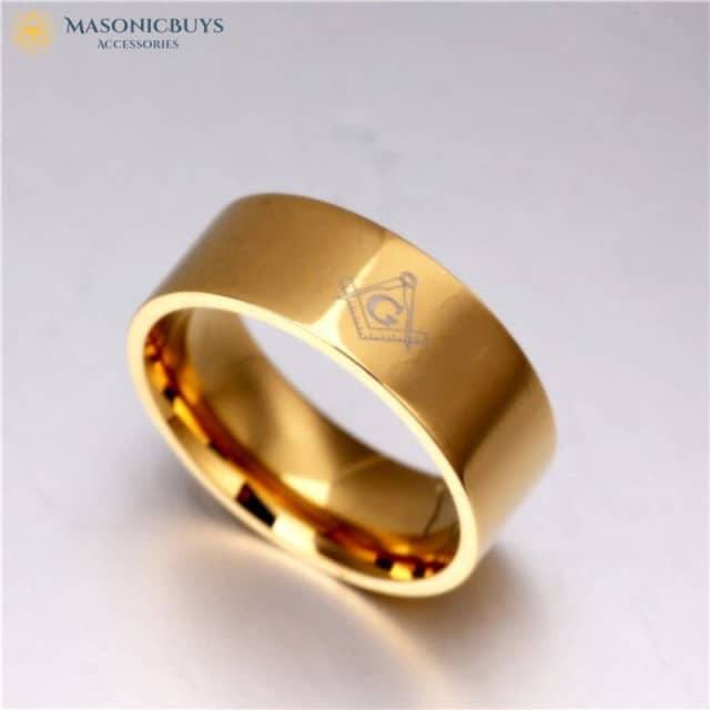 Classic Wedding Ring With Masonic Symbol | MasonicBuys