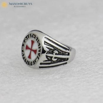 Heavy Stainless Steel Knights Templar Ring | MasonicBuys