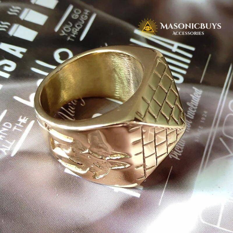 Unique Massive Pyramid Shape Masonic Ring Masonic Rings