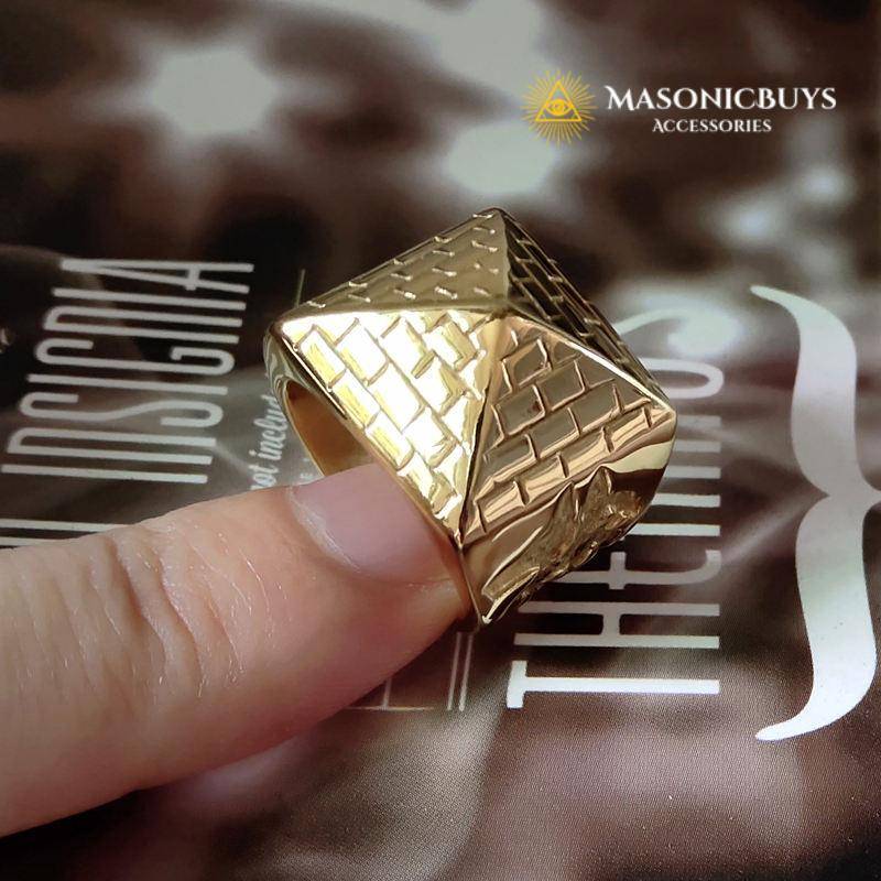Unique Massive Pyramid Shape Masonic Ring Masonic Rings