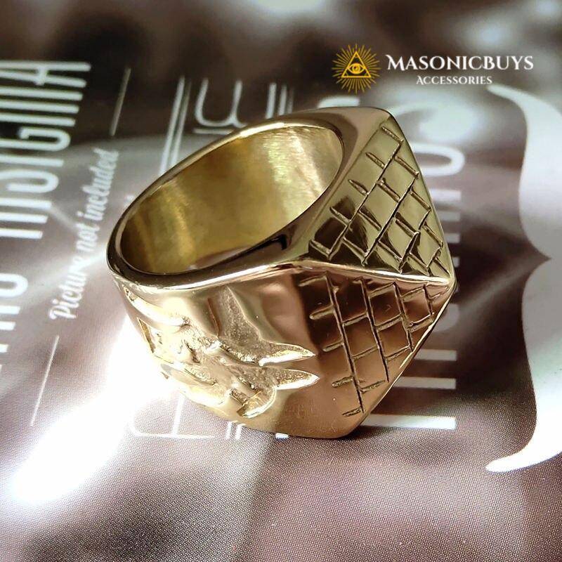 Unique Massive Pyramid Shape Masonic Ring Masonic Rings