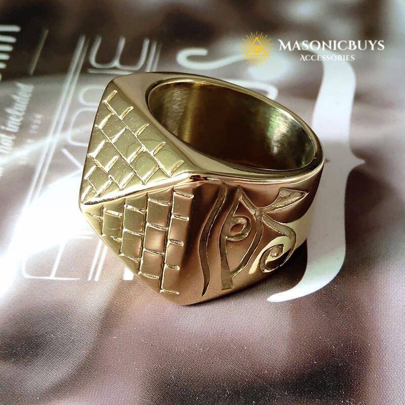 Unique Massive Pyramid Shape Masonic Ring Masonic Rings