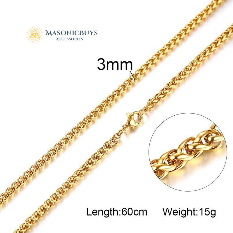 Gold Plated Masonic Pendant Necklace | MasonicBuys
