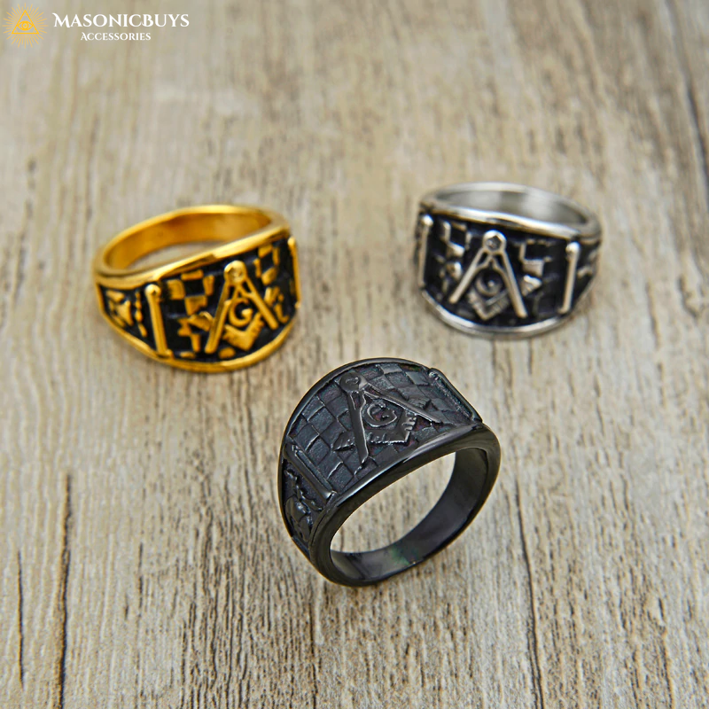Vintage Masonic Ring in 4 Different Colors