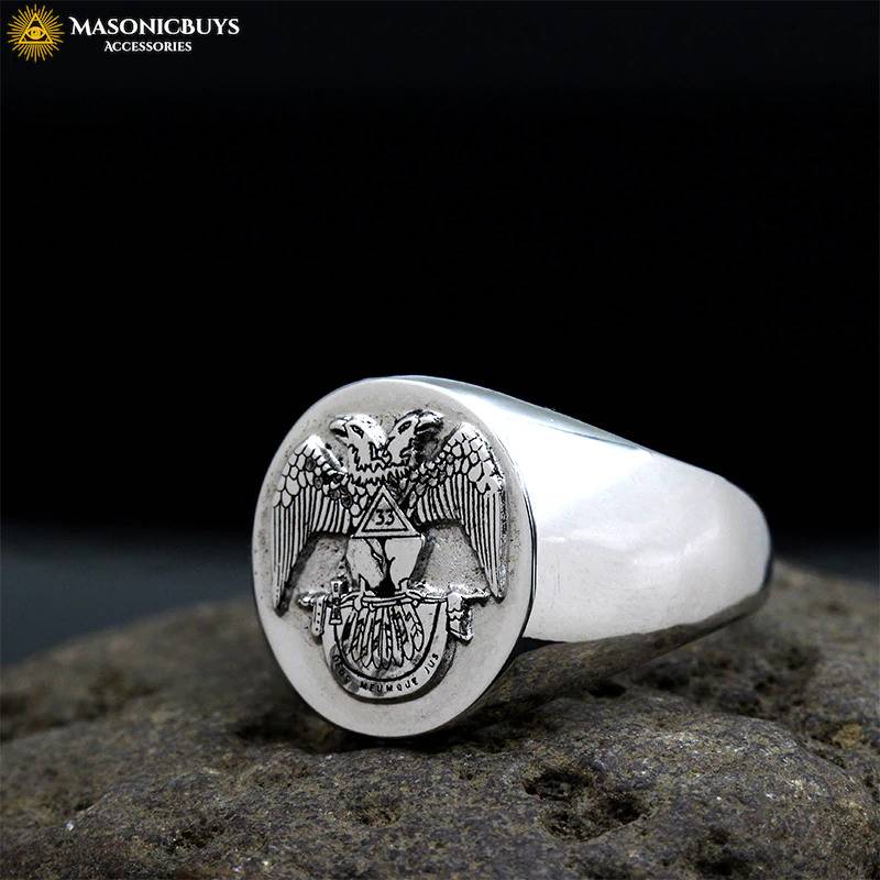 Silver Scottish Rite Rings 925 Sterling Silver Freemason Scottish Rite 33rd Degree Ring | MasonicBuys