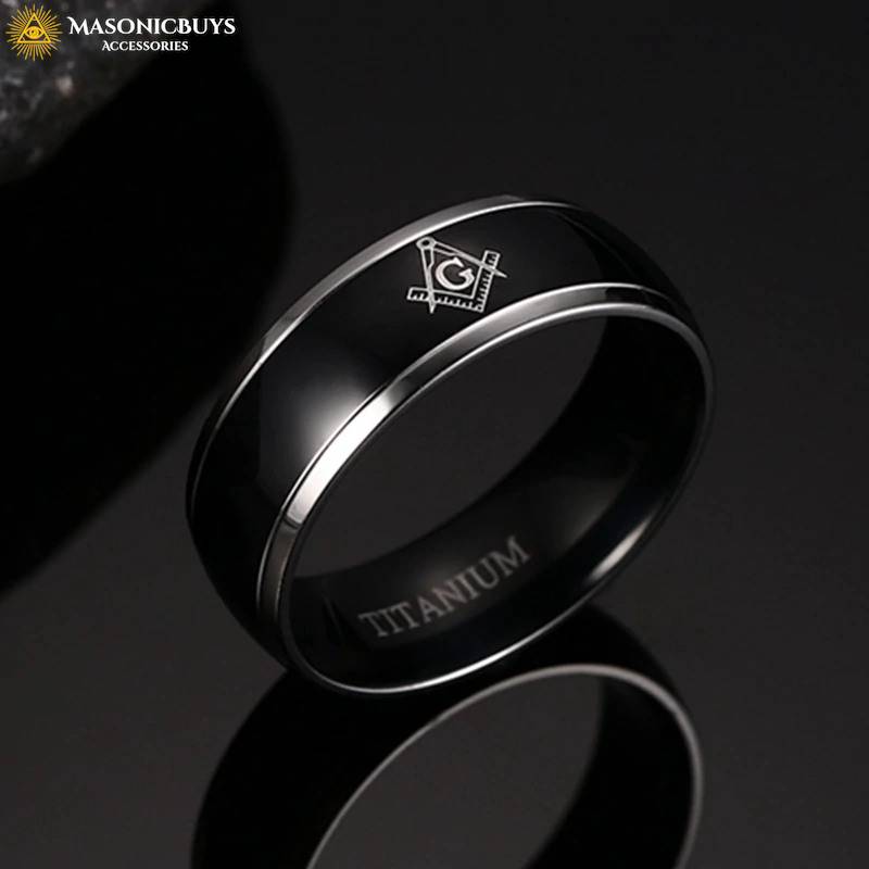 Simple And Trendy Black Masonic Ring | MasonicBuys