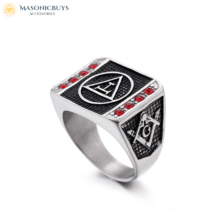 Royal Arch Signet Ring With Red Stones 