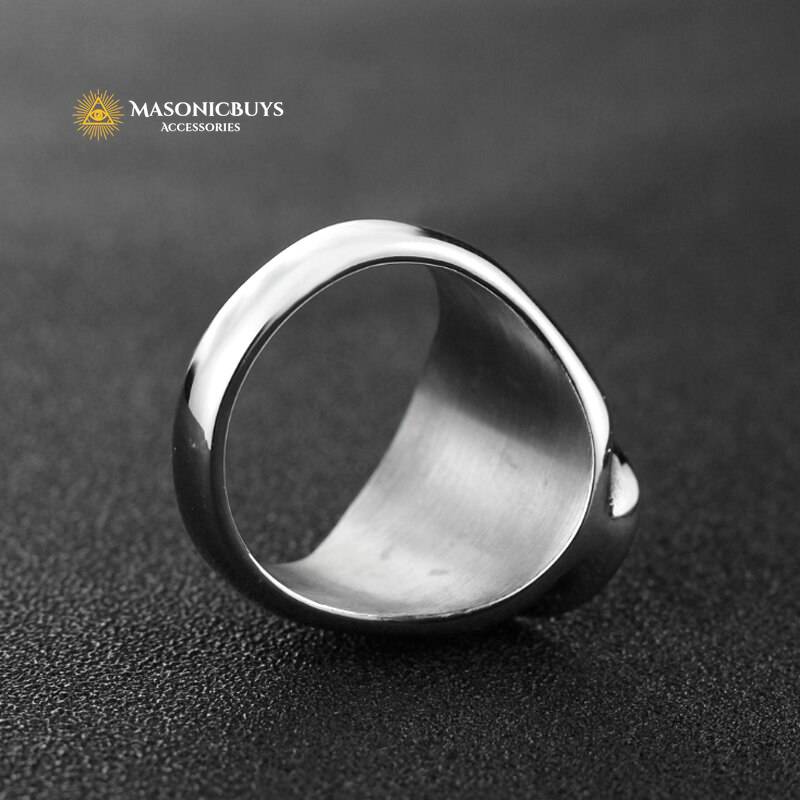Simple Vintage Style Stainless Steel Masonic Ring | MasonicBuys