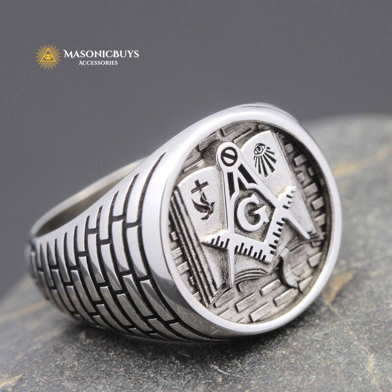 Two Tone Square & Compass Masonic Ring in 10k White and Yellow Gold – The  Castle Jewelry
