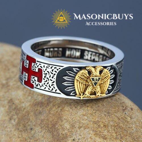 925 Sterling Silver Scottish Rite 32nd Degree Ring