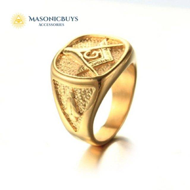 Trendy Gold Plated Simple Masonic Ring MasonicBuys