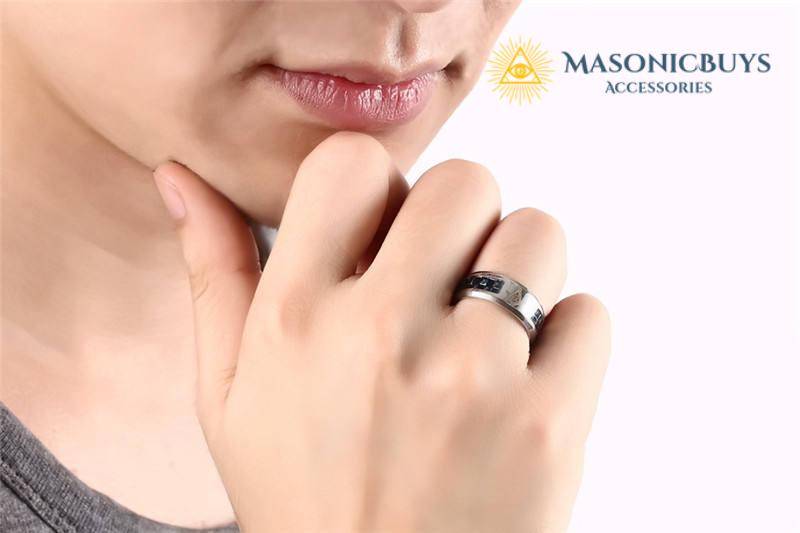 Stainless Steel Masonic Bracelet For Men – Silver Magnet Carbon Fiber Design, Unisex Identification Bracelet - View #5