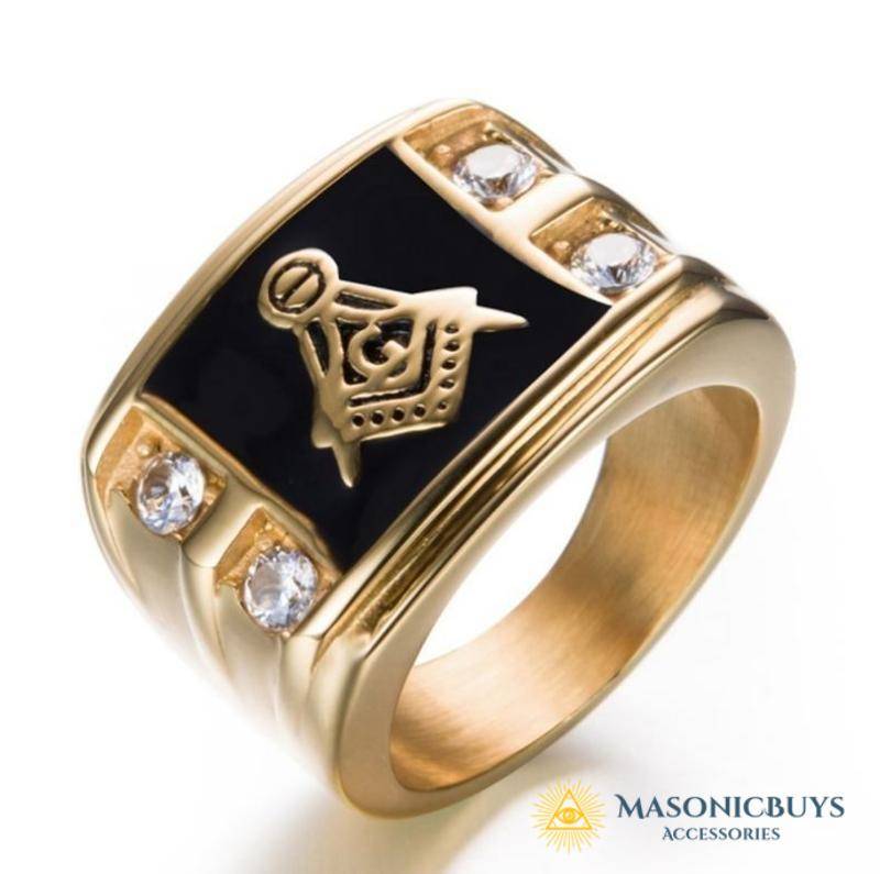 Classical Vintage Masonic Ring With Stones | MasonicBuys