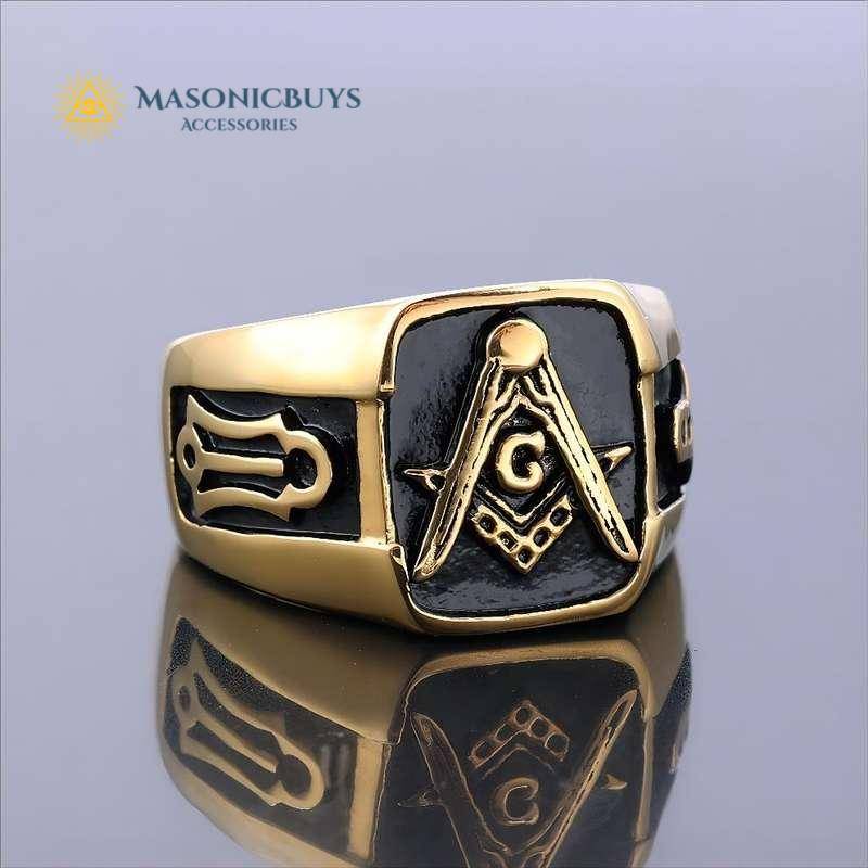 Beautiful Golden Vintage Masonic Ring