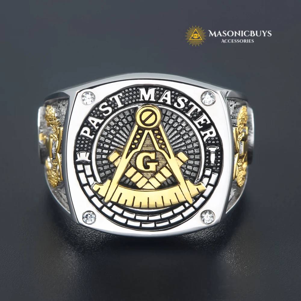 Regal Past Master Silver Masonic Ring