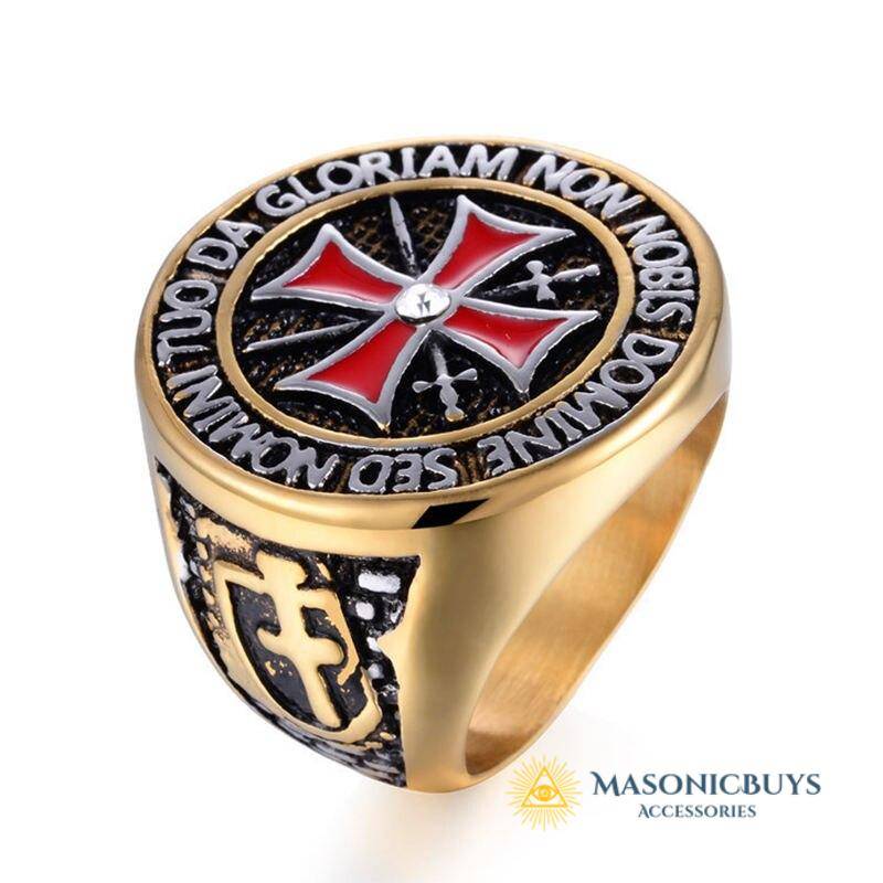 Knights Templar Masonic Ring With Cubic Zirconia | MasonicBuys