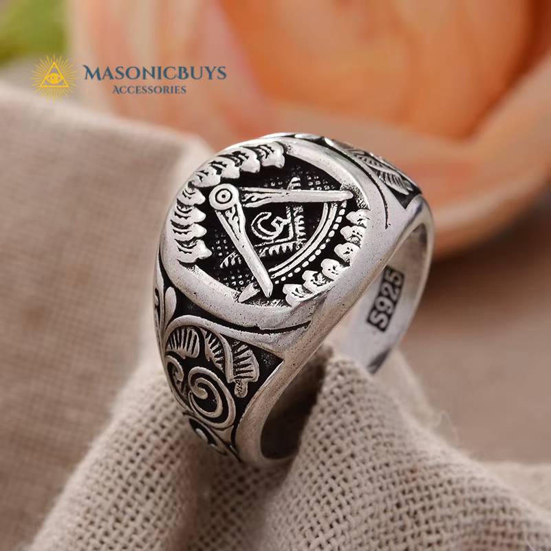 Emblem of Brotherhood Silver Masonic Ring